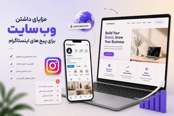 مزایای داشتن وب سایت برای پیج های اینستاگرام و افزایش اعتبار و جذب مشتری